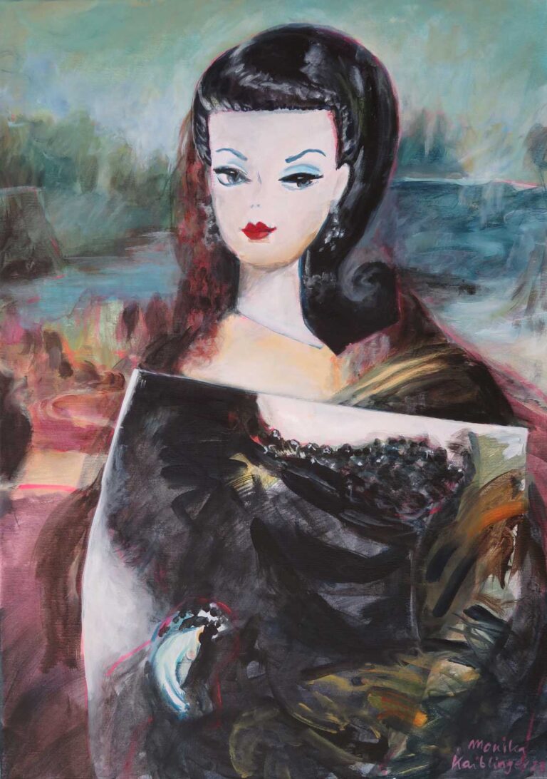 Monika Kaiblinger Mona Lisa Barbie Acryl auf Leinwand 70 x 50 cm