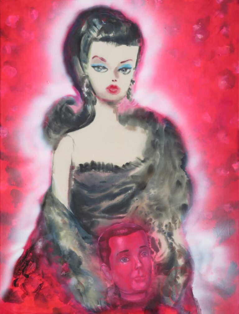Monika Kaiblinger Salome Barbie Acryl auf Leinwand 145 x 110 cm