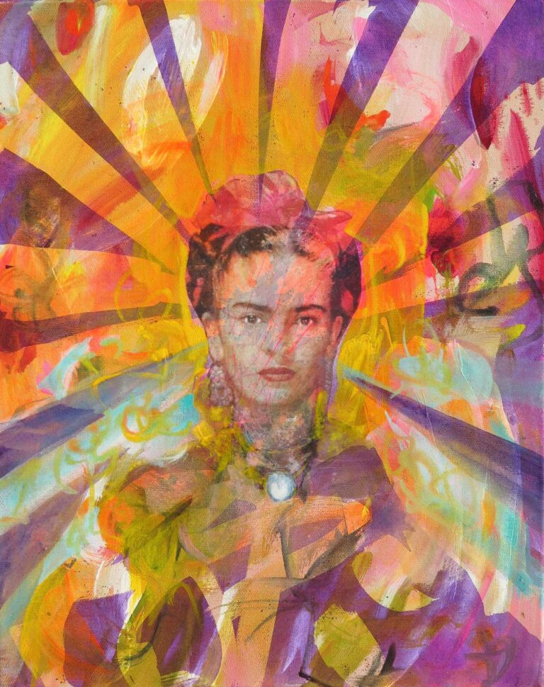 Monika Kaiblinger Strahlen Frida Acryl auf Leinwand 50 x 40 cm Unikat