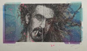 SAXA Frank Zappa Mixed Media/Pigmentdruck auf Karton 30 x 40 cm signiert und datiert Overpainting