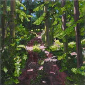 Hermann Reimer Waldweg Öl/Leinwand 40 x 40 cm Unikat