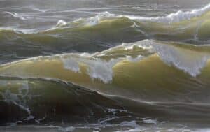 Malte von Schuckmann Brandungswellen I, 2025 Öl auf Leinwand 120 x 190 cm Unikat