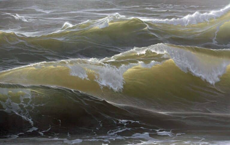 Malte von Schuckmann Brandungswellen I, 2025 Öl auf Leinwand 120 x 190 cm Unikat