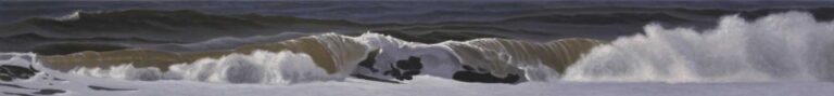 Malte von Schuckmann Nordseewelle II, 2025 Öl auf Leinwand 15 x 120 cm Unikat