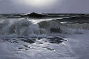 Malte von Schuckmann Spätnachmittag an der See, 2025 Öl auf Leinwand 20 x 30 cm Unikat