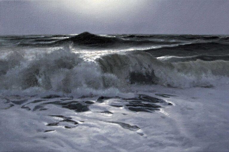 Malte von Schuckmann Spätnachmittag an der See, 2025 Öl auf Leinwand 20 x 30 cm Unikat