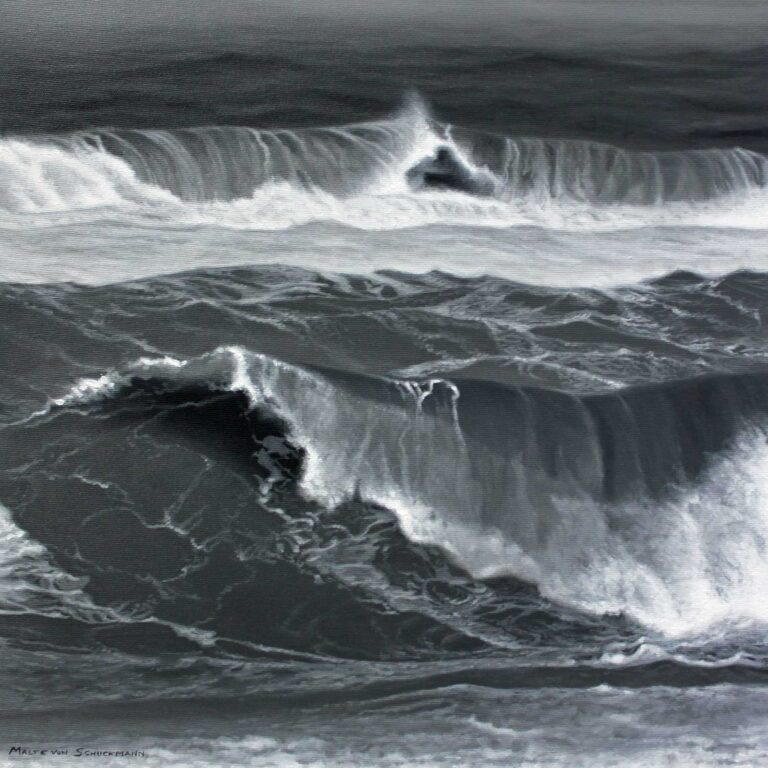 Malte von Schuckmann Stürmische Brandung , 2025 Öl auf Leinwand 50 x 50 cm Unikat
