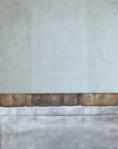 Ulla Ströhmann Weiß Enkaustik mit Blattmetall auf Holz 110 x 85 x 3 cm Unikat