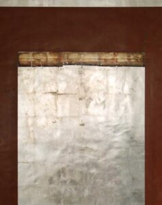 Ulla Ströhmann Siena Enkaustik mit Blattmetall auf Holz 125 x 100 x 3 cm Unikat