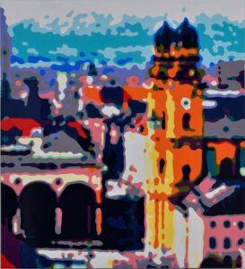 Konrad Winter München 2 Autolack auf Aluminium 77 x 70 cm Unikat