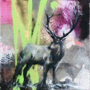 Ilona Griss-Schwärzler Deer Native Mischtechnik/Leinwand 40 x 40 cm Unikat