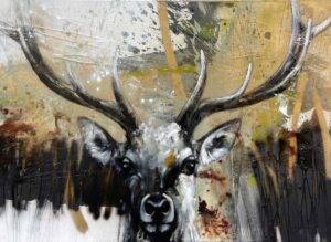Ilona Griss-Schwärzler Deer Gold Mischtechnik/Leinwand 100 x 140 cm Unikat