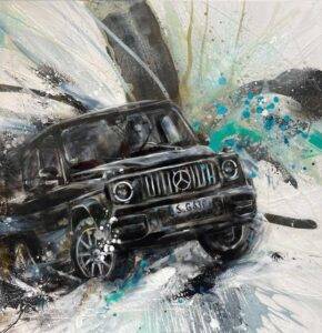 Ilona Griss-Schwärzler Mercedes G Mischtechnik/Leinwand 120 x 120 cm Unikat