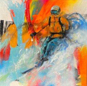 Ilona Griss-Schwärzler Movement Ski Mischtechnik/Leinwand 60 x 60 cm Unikat