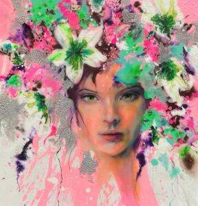 Ilona Griss-Schwärzler Kissed By Flowers Mischtechnik/Leinwand 100 x 100 cm Unikat