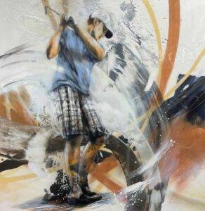 Ilona Griss-Schwärzler Movement Golf Mischtechnik/Leinwand 120 x 120 cm Unikat