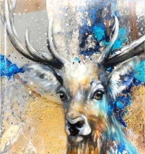 Ilona Griss-Schwärzler Deer Gold Mischtechnik/Leinwand 40 x 40 cm Unikat