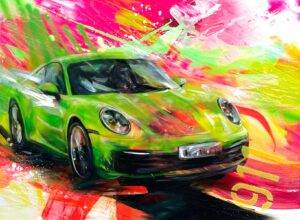 Ilona Griss-Schwärzler Porsche Mischtechnik/Leinwand 100 x 140 cm Unikat
