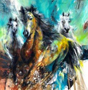 Ilona Griss-Schwärzler Wild Horses Mischtechnik/Leinwand 120 x 120 cm Unikat